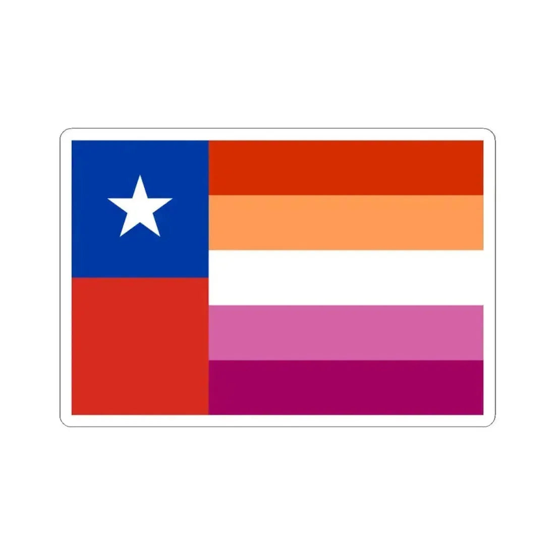 Bandera de Lesbianas de Chile (Chile) STICKER Vinyl Kiss-Cut Decal 4 Inch White - The Sticker Space