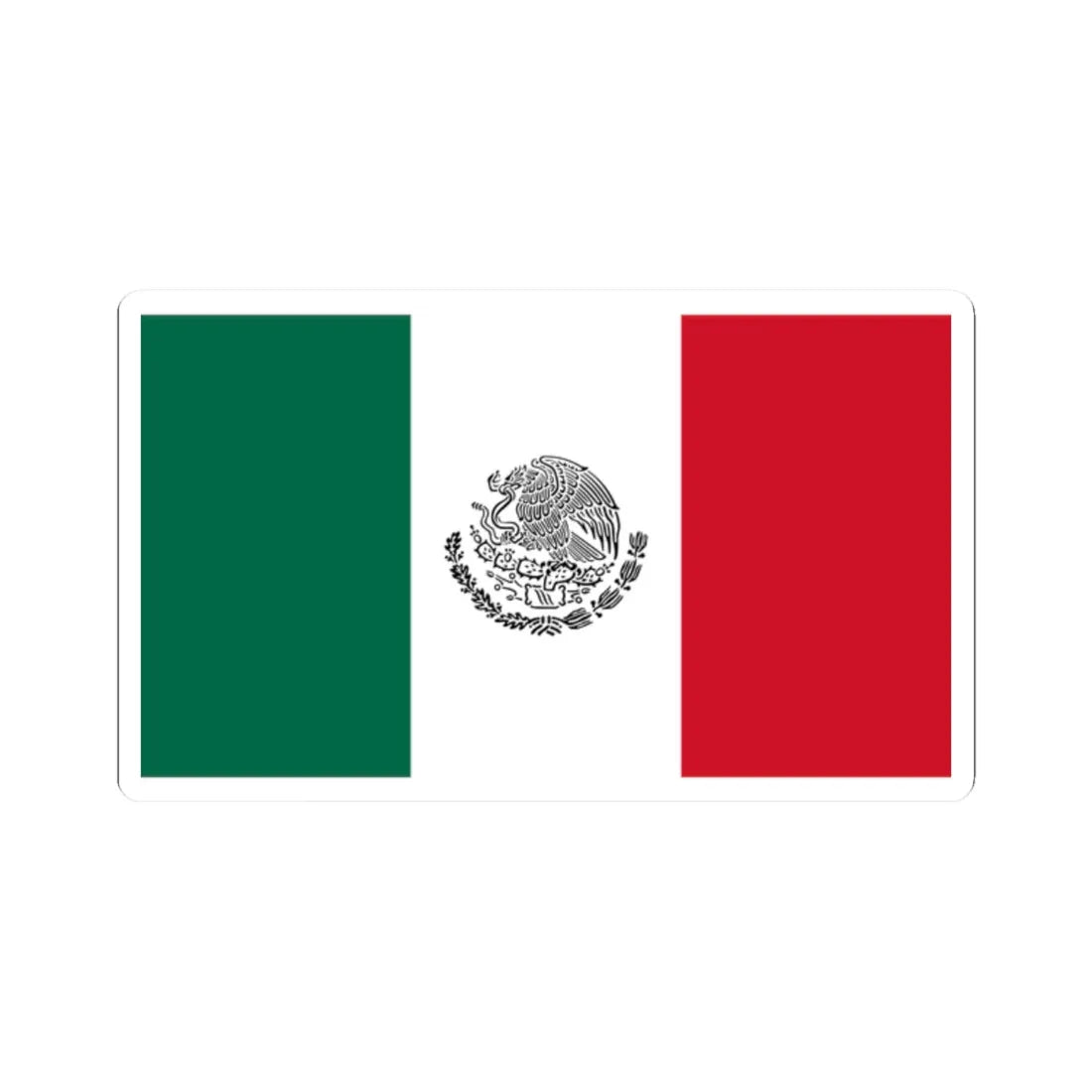 Bandera de Mexico uso civil (Mexico) STICKER Vinyl Kiss-Cut Decal 2 Inch White - The Sticker Space