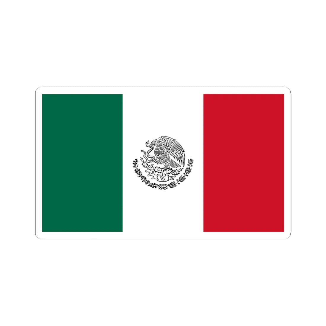 Bandera de Mexico uso civil (Mexico) STICKER Vinyl Kiss-Cut Decal 3 Inch White - The Sticker Space