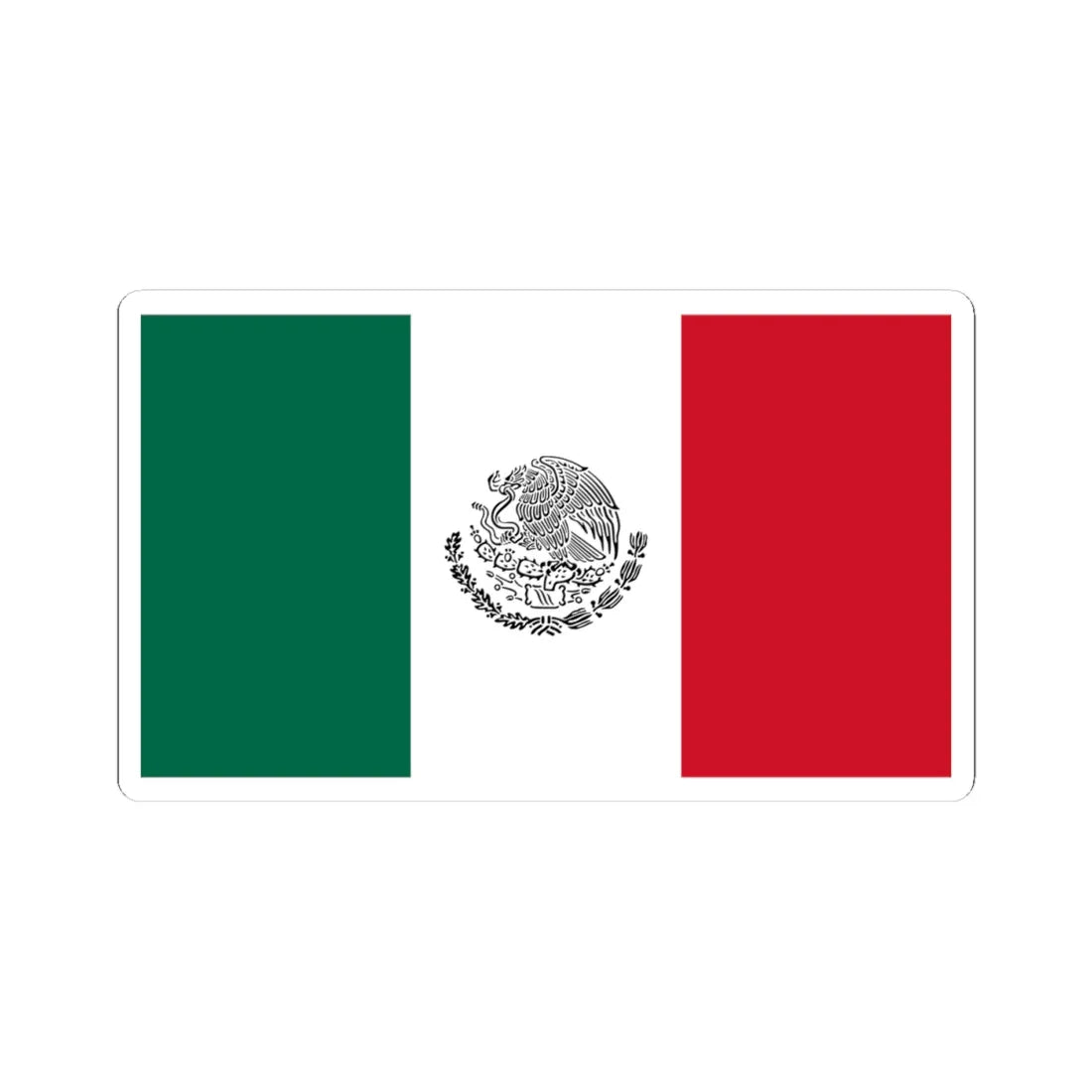 Bandera de Mexico uso civil (Mexico) STICKER Vinyl Kiss-Cut Decal 4 Inch White - The Sticker Space