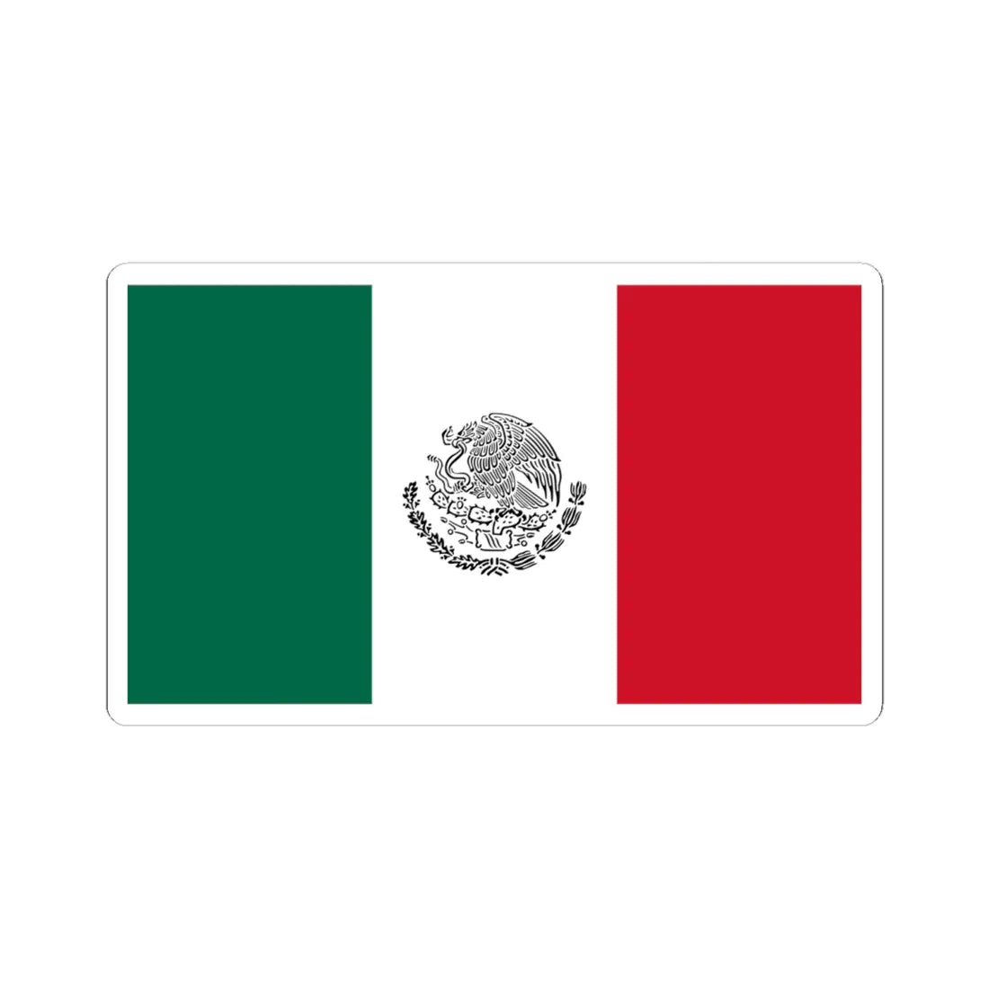 Bandera de Mexico uso civil (Mexico) STICKER Vinyl Kiss-Cut Decal 6 Inch White - The Sticker Space