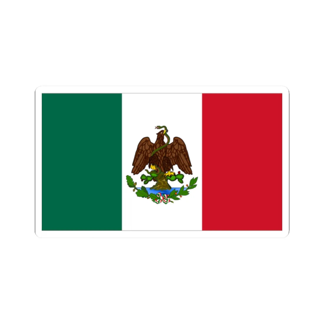 Bandera de México 1889-1916 (Mexico) STICKER Vinyl Kiss-Cut Decal 2 Inch White - The Sticker Space