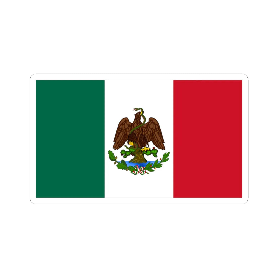 Bandera de México 1889-1916 (Mexico) STICKER Vinyl Kiss-Cut Decal 3 Inch White - The Sticker Space