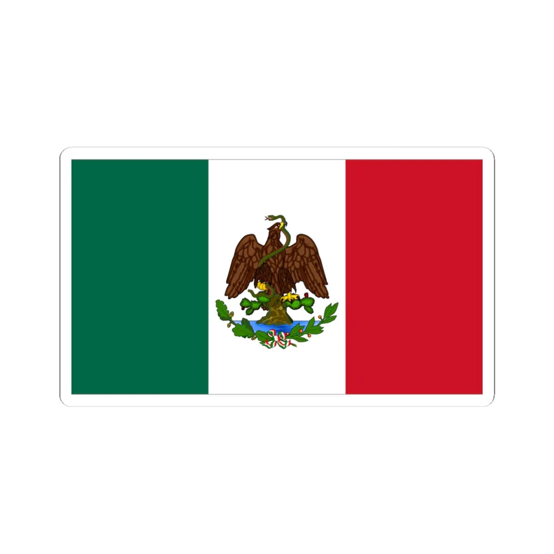 Bandera de México 1889-1916 (Mexico) STICKER Vinyl Kiss-Cut Decal 4 Inch White - The Sticker Space