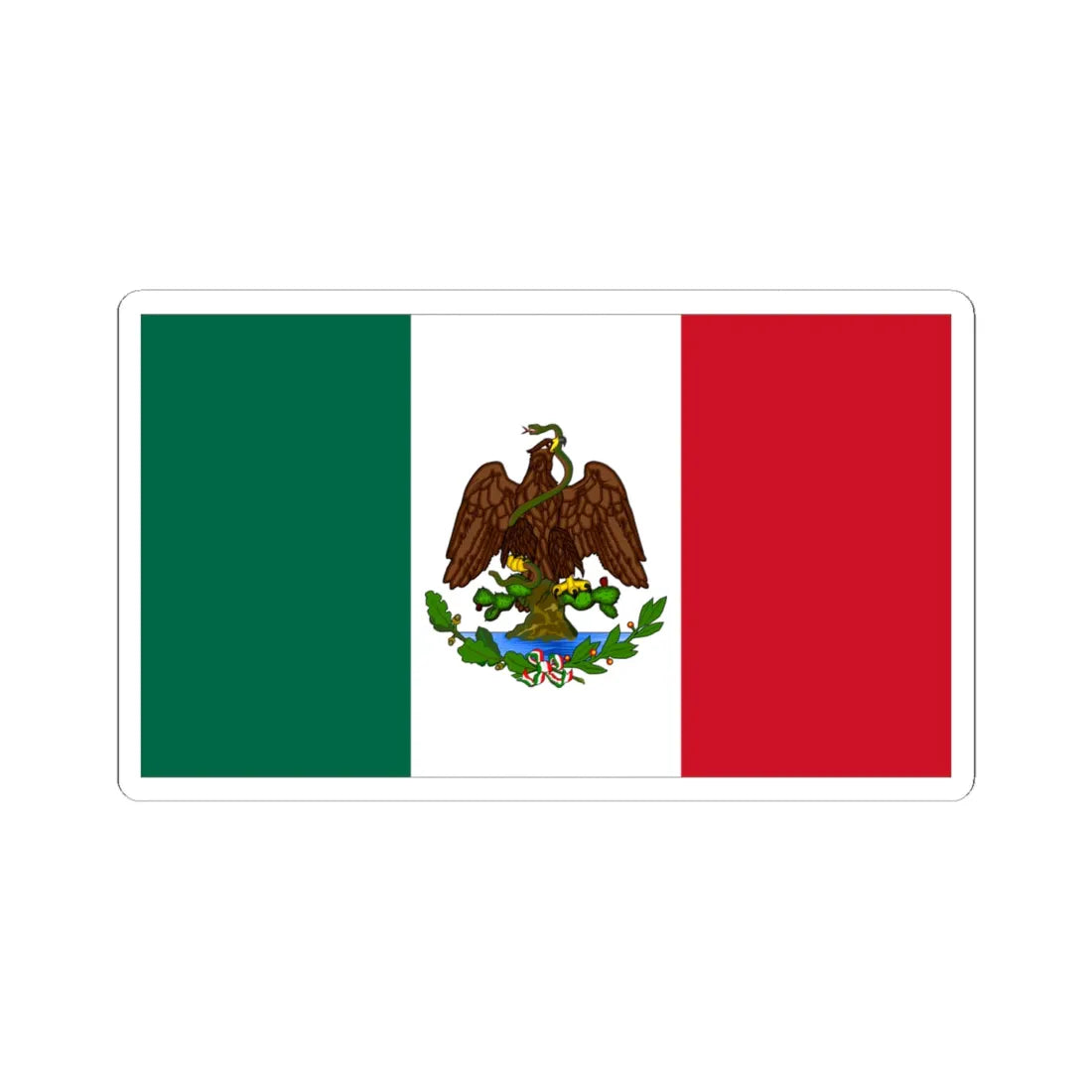 Bandera de México 1889-1916 (Mexico) STICKER Vinyl Kiss-Cut Decal 6 Inch White - The Sticker Space