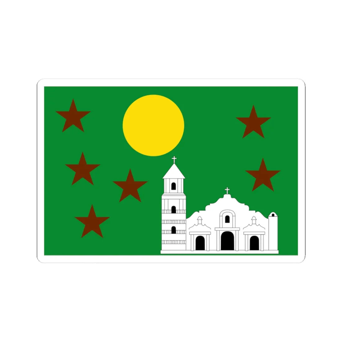 Bandera de Nata (Panama) STICKER Vinyl Kiss-Cut Decal 3 Inch White - The Sticker Space