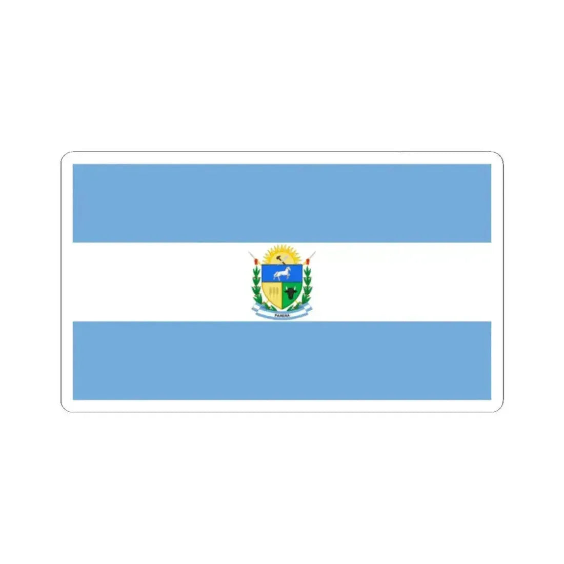 Bandera de Parera La Pampa (Argentina) STICKER Vinyl Kiss-Cut Decal 2 Inch White - The Sticker Space