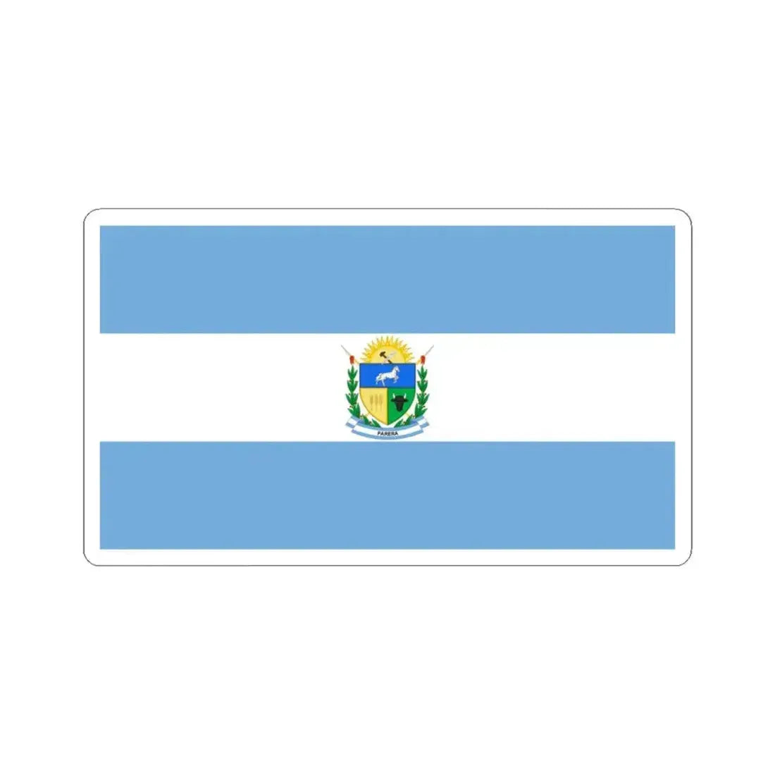 Bandera de Parera La Pampa (Argentina) STICKER Vinyl Kiss-Cut Decal 3 Inch White - The Sticker Space