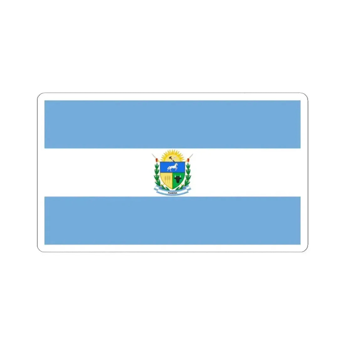 Bandera de Parera La Pampa (Argentina) STICKER Vinyl Kiss-Cut Decal 4 Inch White - The Sticker Space