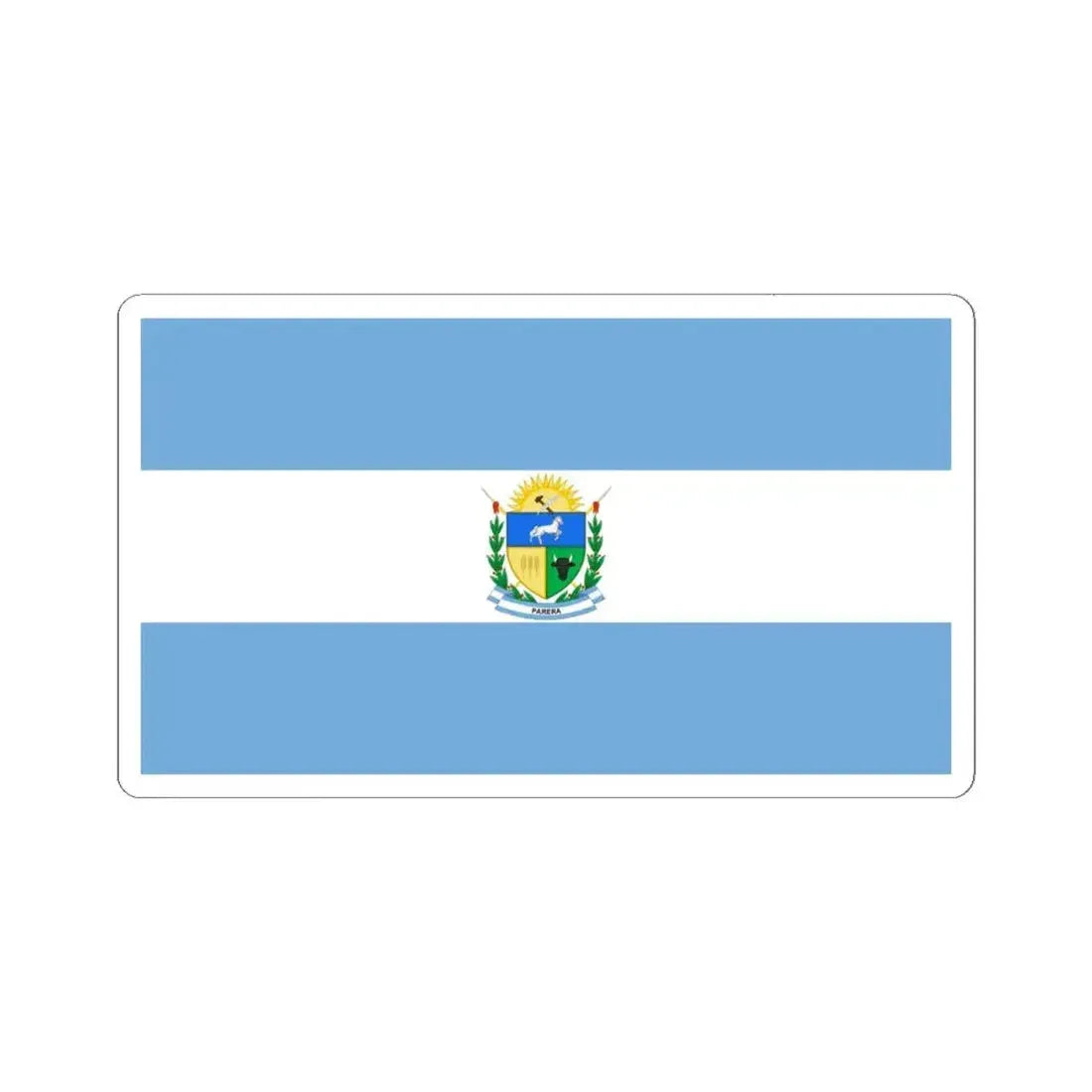 Bandera de Parera La Pampa (Argentina) STICKER Vinyl Kiss-Cut Decal 6 Inch White - The Sticker Space