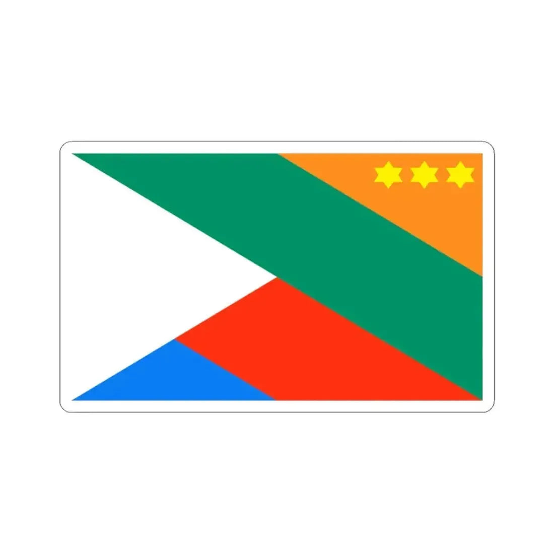 Bandera de Quepos Costa Rica (Costa Rica) STICKER Vinyl Kiss-Cut Decal 3 Inch White - The Sticker Space