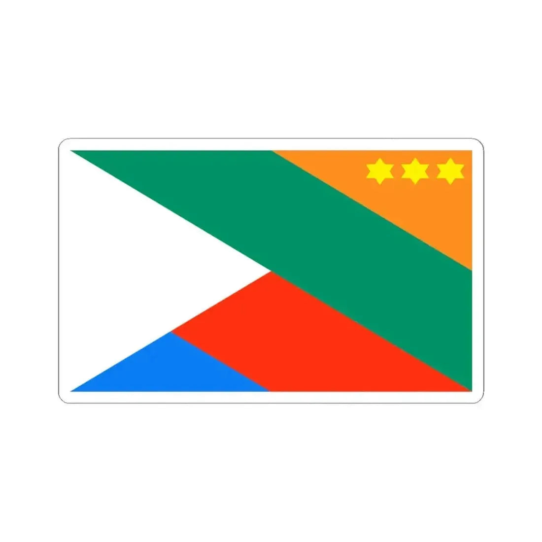 Bandera de Quepos Costa Rica (Costa Rica) STICKER Vinyl Kiss-Cut Decal 6 Inch White - The Sticker Space