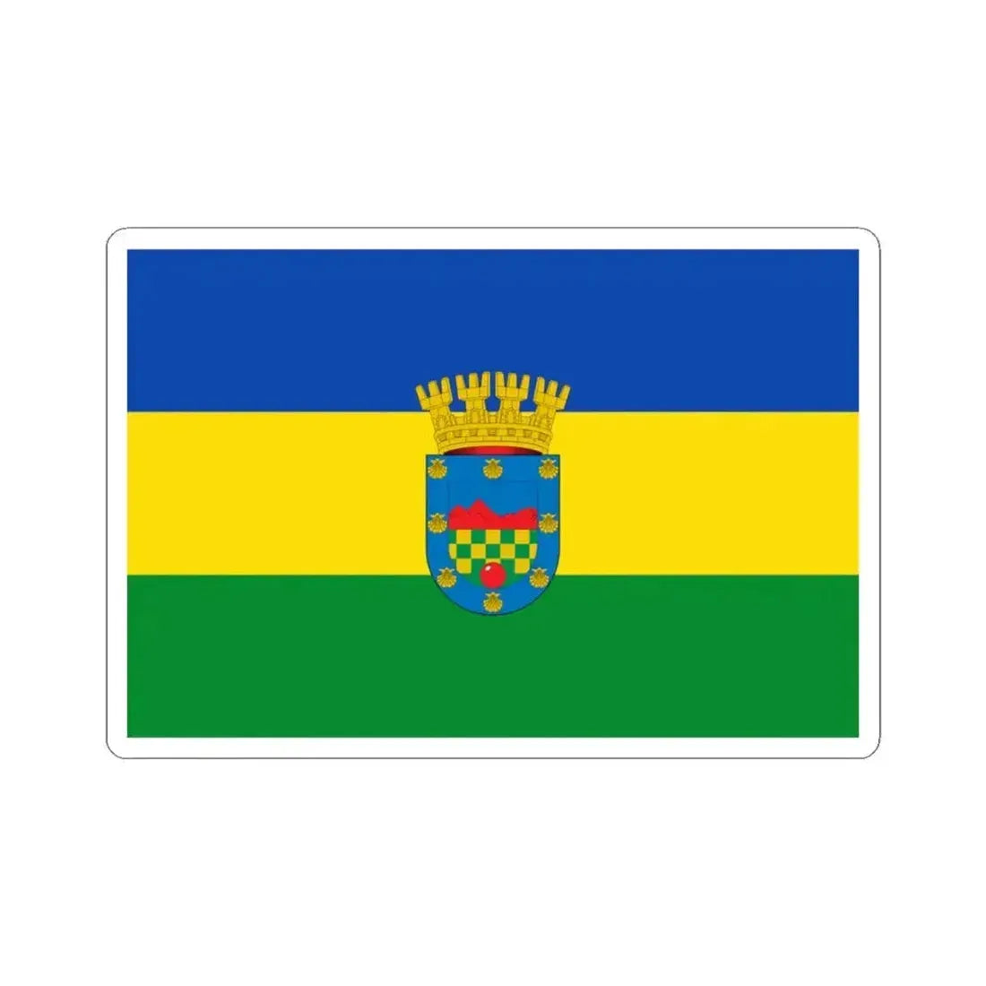 Bandera de Quilicura (Chile) STICKER Vinyl Kiss-Cut Decal 3 Inch White - The Sticker Space