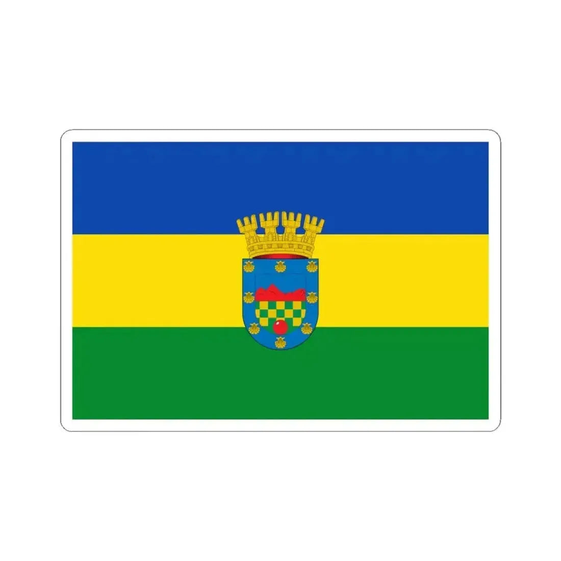 Bandera de Quilicura (Chile) STICKER Vinyl Kiss-Cut Decal 4 Inch White - The Sticker Space