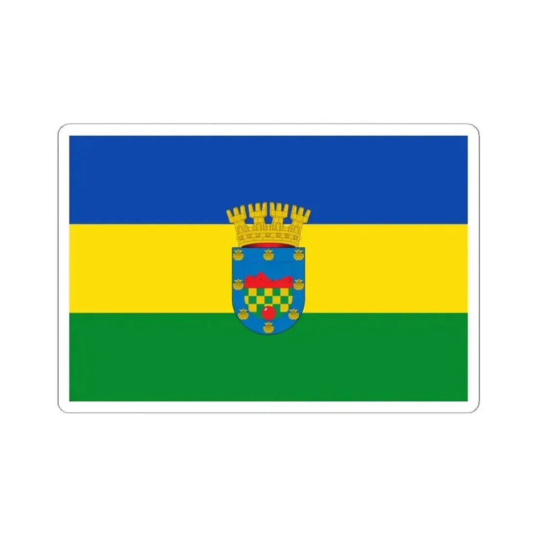 Bandera de Quilicura (Chile) STICKER Vinyl Kiss-Cut Decal 6 Inch White - The Sticker Space