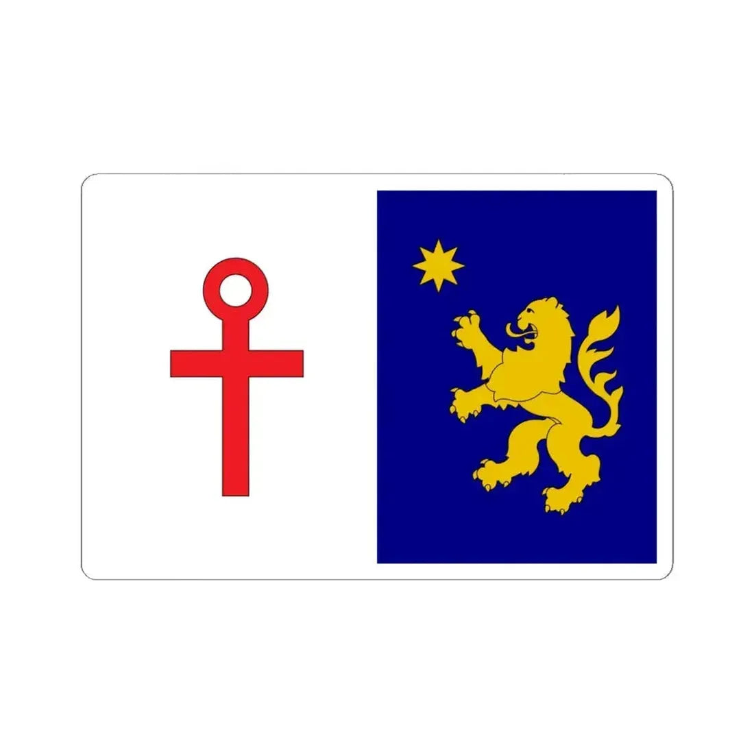 Bandera de Quirihue (Chile) STICKER Vinyl Kiss-Cut Decal 6 Inch White - The Sticker Space