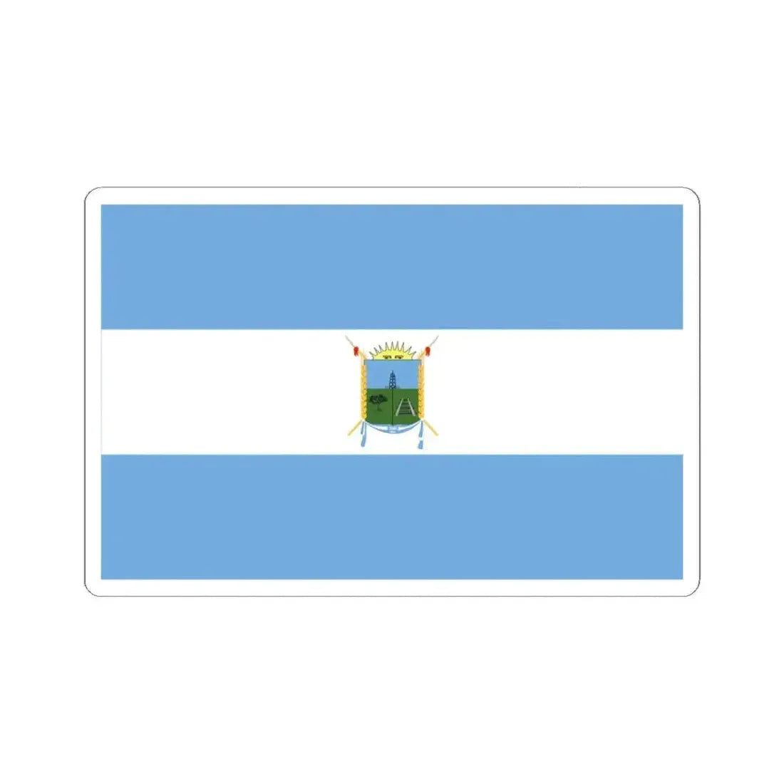 Bandera de Toay La Pampa (Argentina) STICKER Vinyl Kiss-Cut Decal 3 Inch White - The Sticker Space