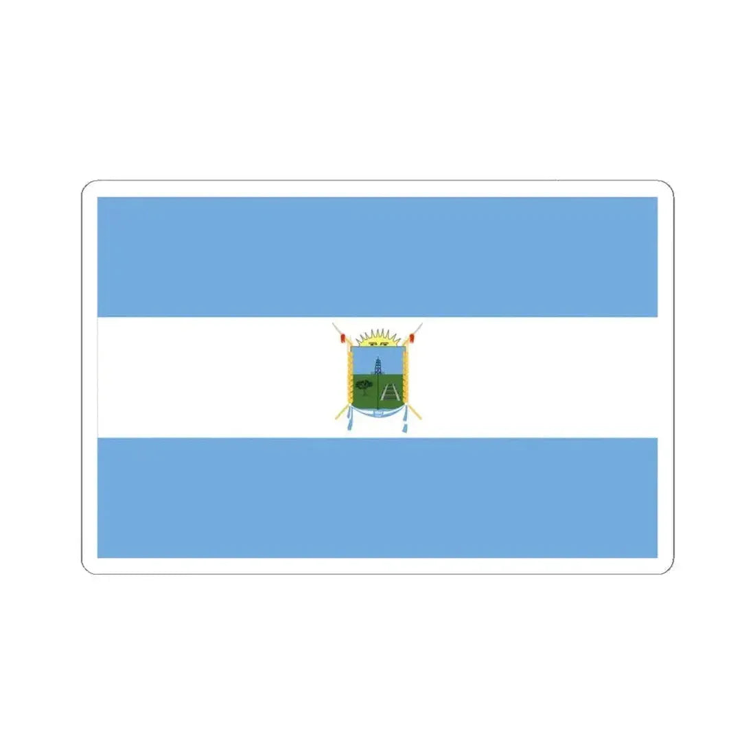 Bandera de Toay La Pampa (Argentina) STICKER Vinyl Kiss-Cut Decal 4 Inch White - The Sticker Space