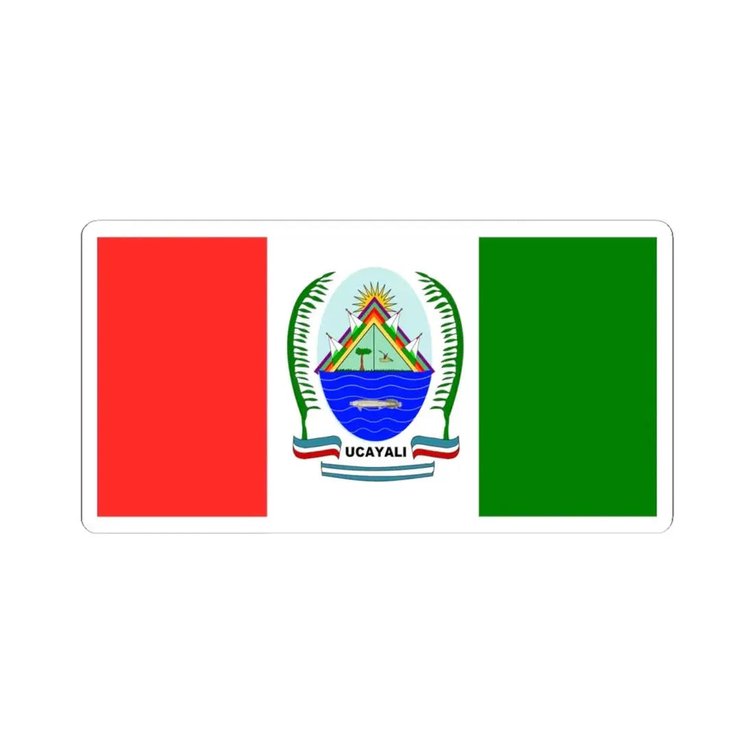 Bandera de Ucayali (Peru) STICKER Vinyl Kiss-Cut Decal 4 Inch White - The Sticker Space