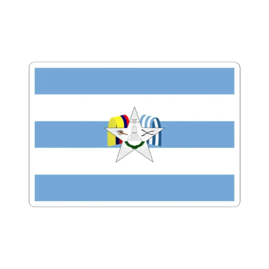 Bandera de Yaguachi (Ecuador) STICKER Vinyl Kiss-Cut Decal 2 Inch White - The Sticker Space