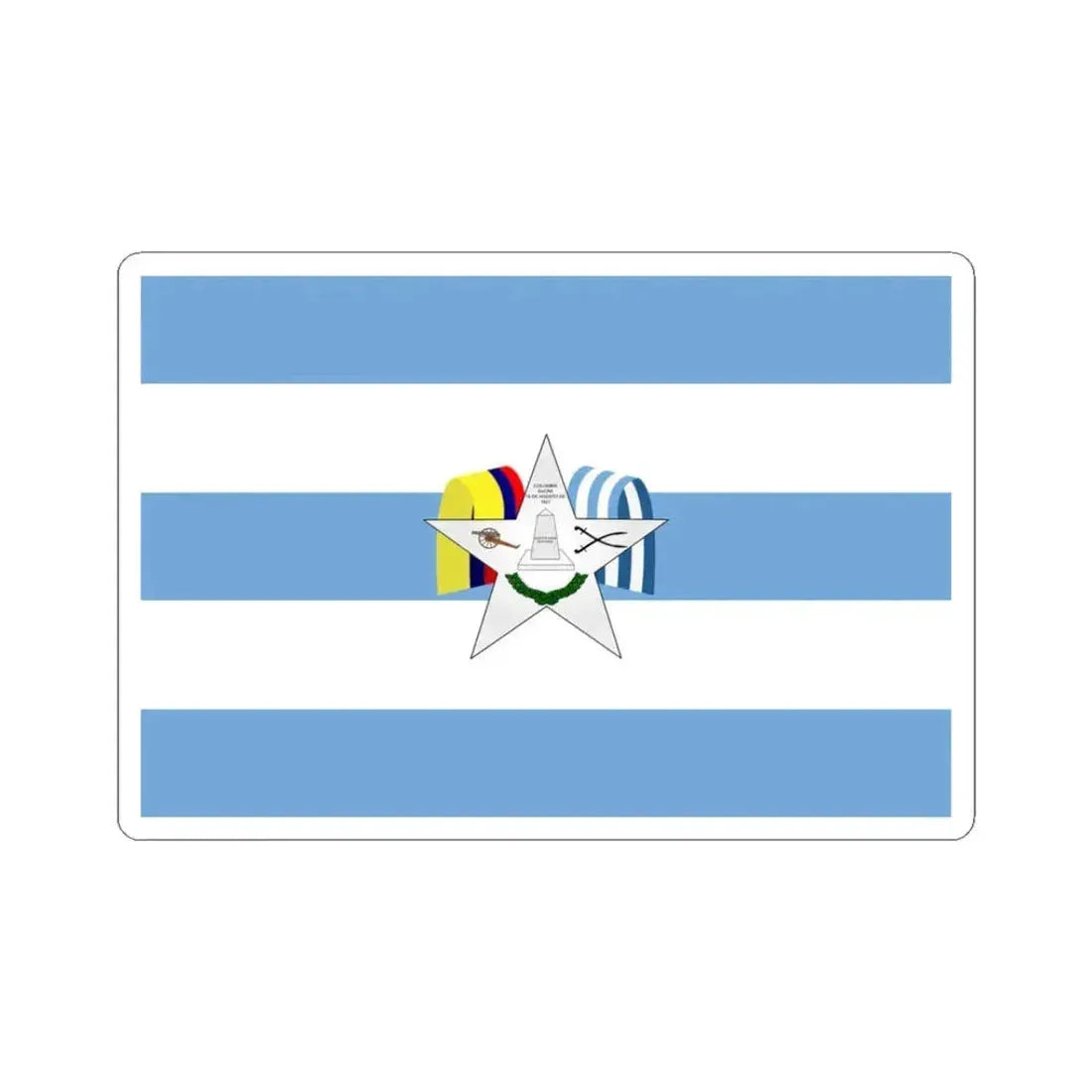 Bandera de Yaguachi (Ecuador) STICKER Vinyl Kiss-Cut Decal 3 Inch White - The Sticker Space