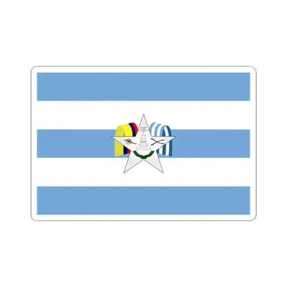 Bandera de Yaguachi (Ecuador) STICKER Vinyl Kiss-Cut Decal 3 Inch White - The Sticker Space