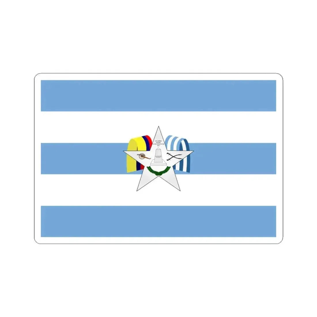Bandera de Yaguachi (Ecuador) STICKER Vinyl Kiss-Cut Decal 4 Inch White - The Sticker Space