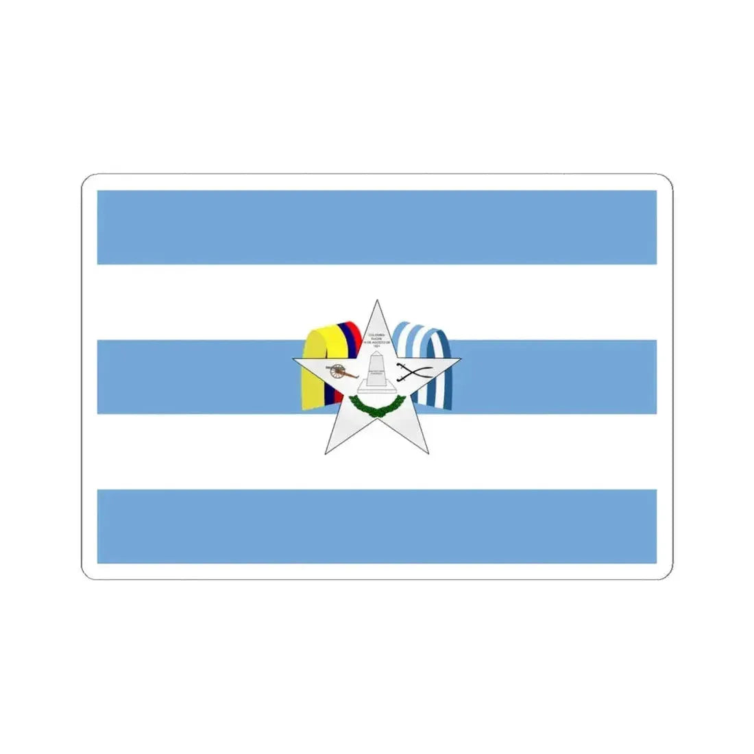 Bandera de Yaguachi (Ecuador) STICKER Vinyl Kiss-Cut Decal 6 Inch White - The Sticker Space