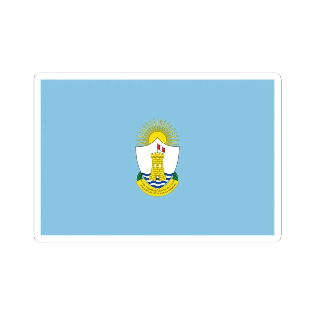 Bandera del Callao (Peru) STICKER Vinyl Kiss-Cut Decal 3 Inch White - The Sticker Space
