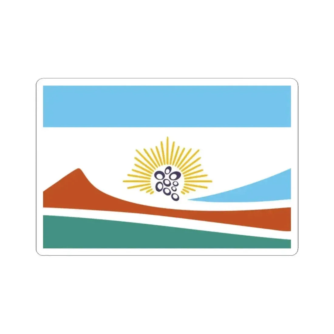 Bandera del Departamento San Rafael (Argentina) STICKER Vinyl Kiss-Cut Decal 2 Inch White - The Sticker Space