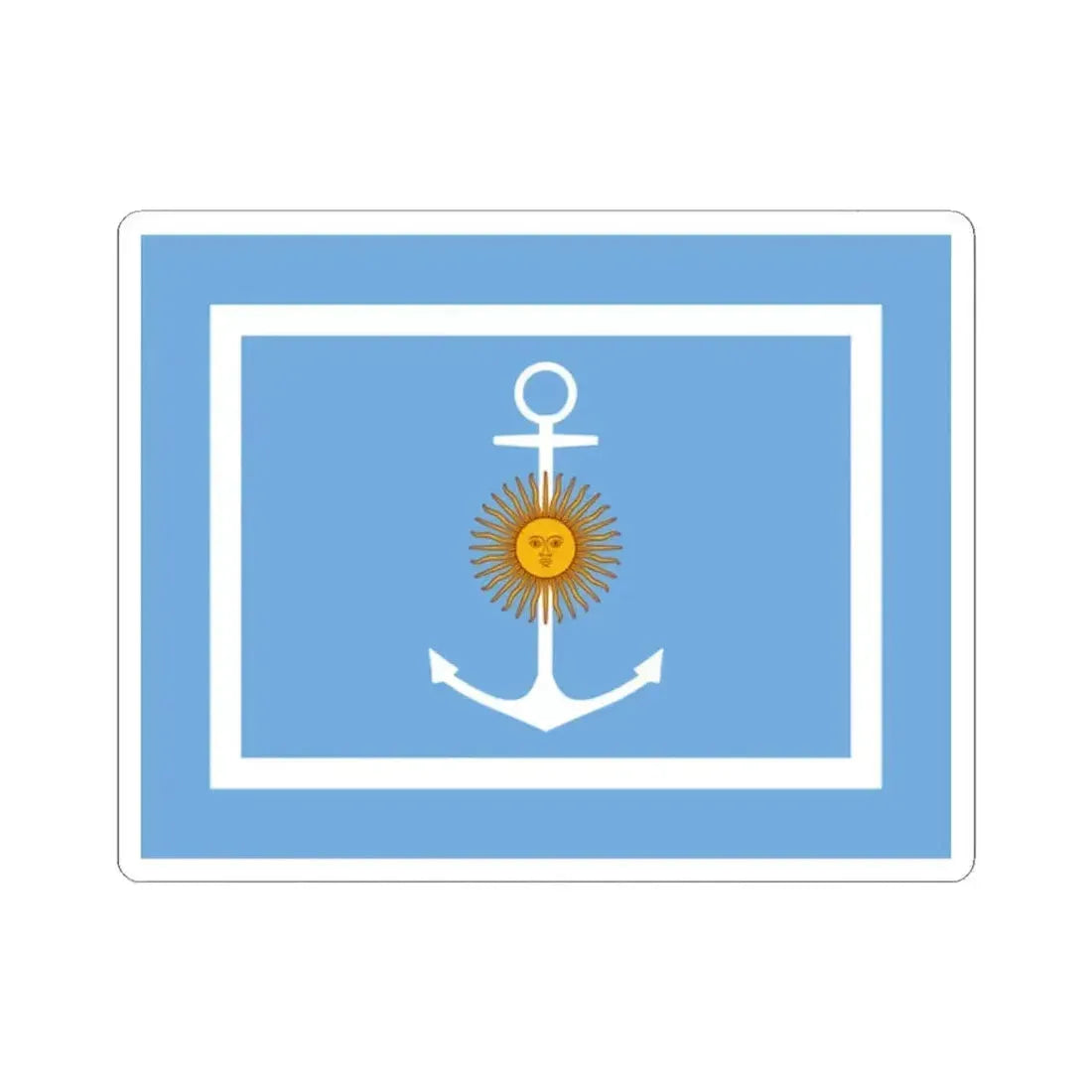 Bandera del ministro de marina de la armada Argentina (Argentina) STICKER Vinyl Kiss-Cut Decal 2 Inch White - The Sticker Space