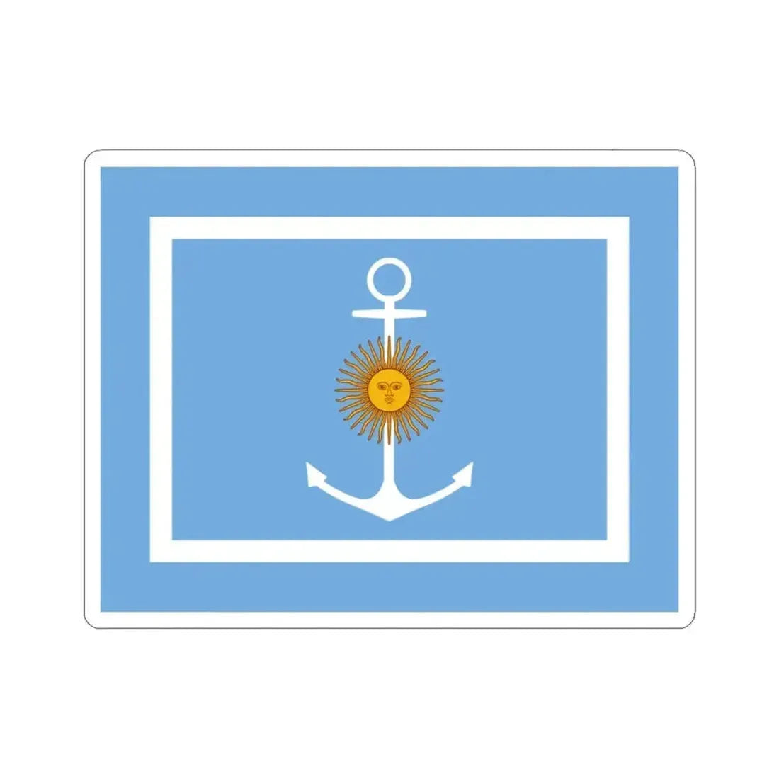 Bandera del ministro de marina de la armada Argentina (Argentina) STICKER Vinyl Kiss-Cut Decal 3 Inch White - The Sticker Space