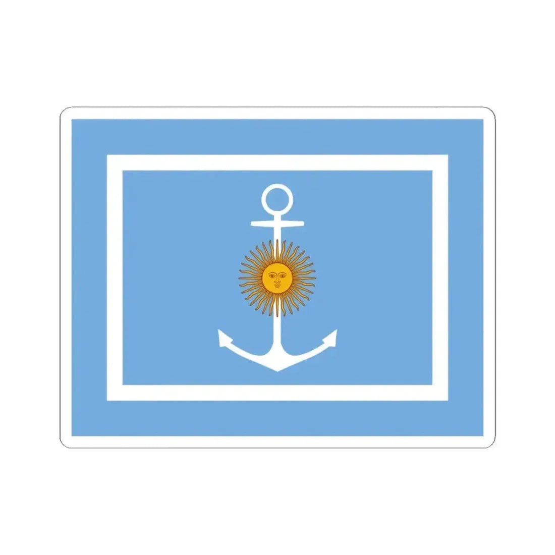Bandera del ministro de marina de la armada Argentina (Argentina) STICKER Vinyl Kiss-Cut Decal 4 Inch White - The Sticker Space