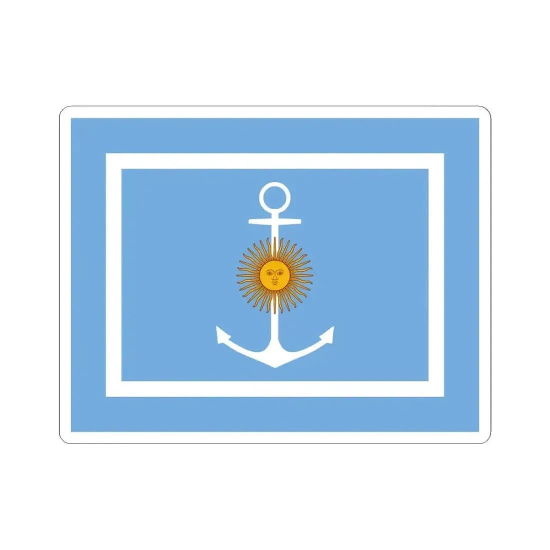 Bandera del ministro de marina de la armada Argentina (Argentina) STICKER Vinyl Kiss-Cut Decal 6 Inch White - The Sticker Space