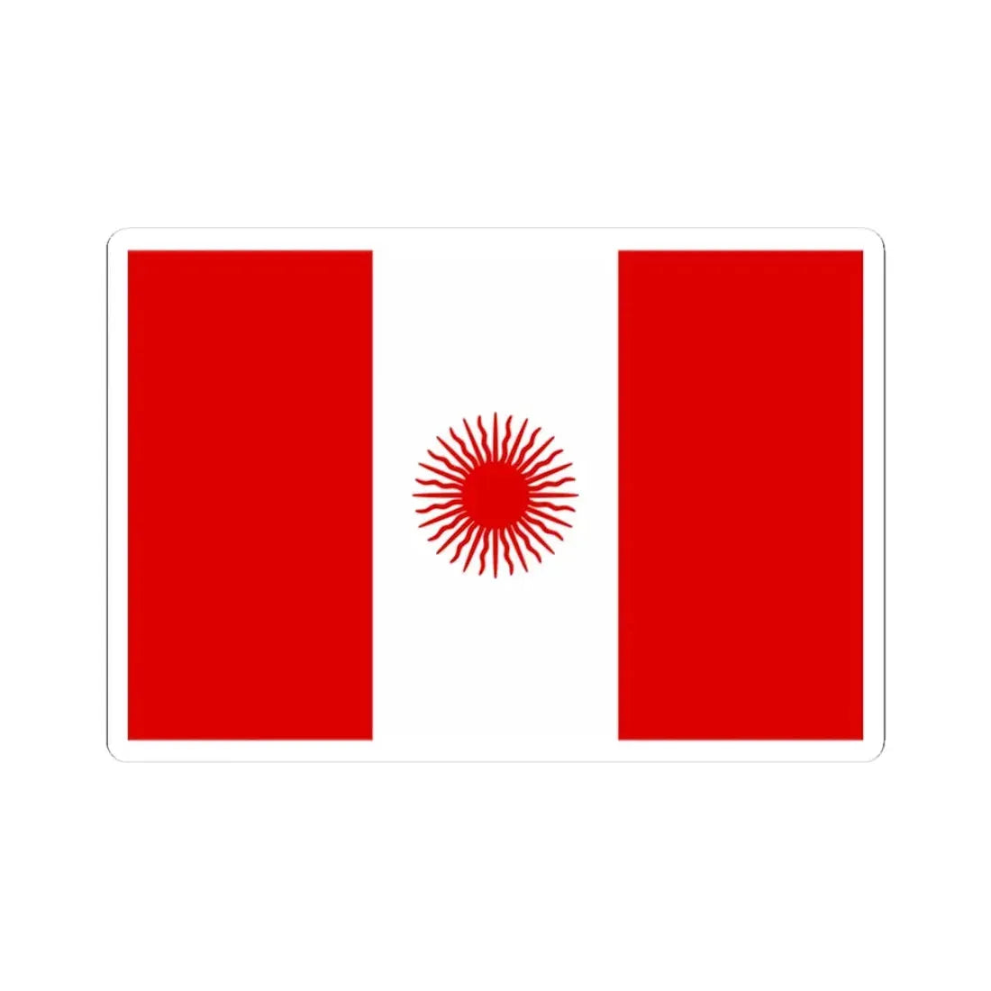 Bandera del Peru 1822-1835 (Peru) STICKER Vinyl Kiss-Cut Decal 3 Inch White - The Sticker Space