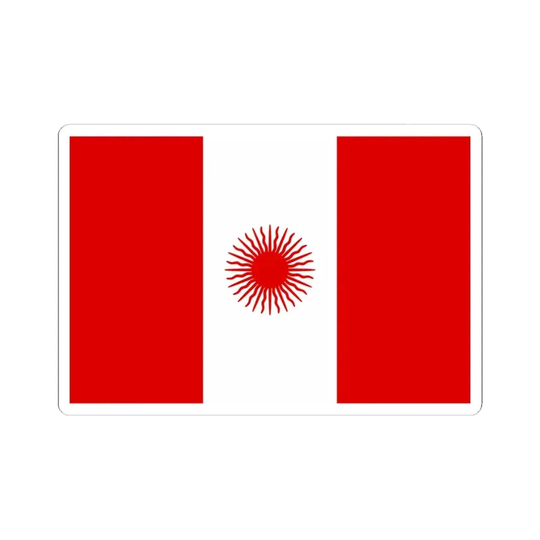 Bandera del Peru 1822-1835 (Peru) STICKER Vinyl Kiss-Cut Decal 6 Inch White - The Sticker Space
