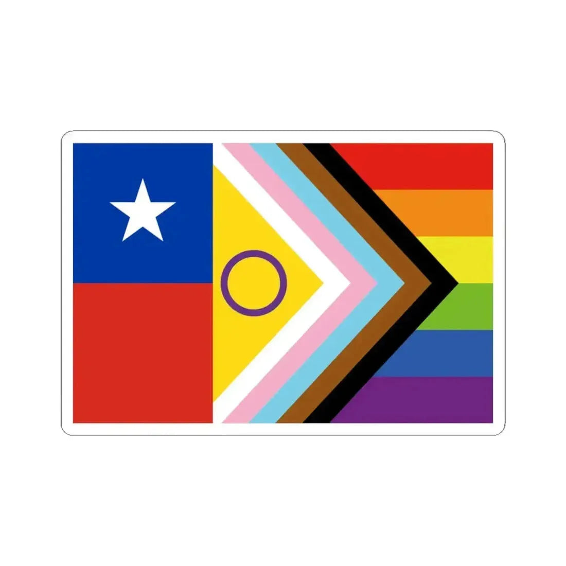 Bandera del Progreso de Chile (Chile) STICKER Vinyl Kiss-Cut Decal 4 Inch White - The Sticker Space