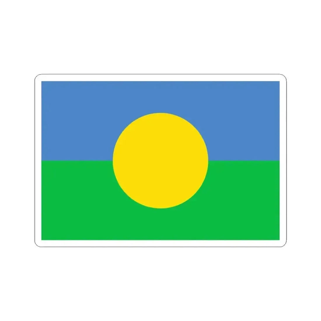 Bandera del pueblo Mbya Guarani de Yyryapu (Argentina) STICKER Vinyl Kiss-Cut Decal 3 Inch White - The Sticker Space