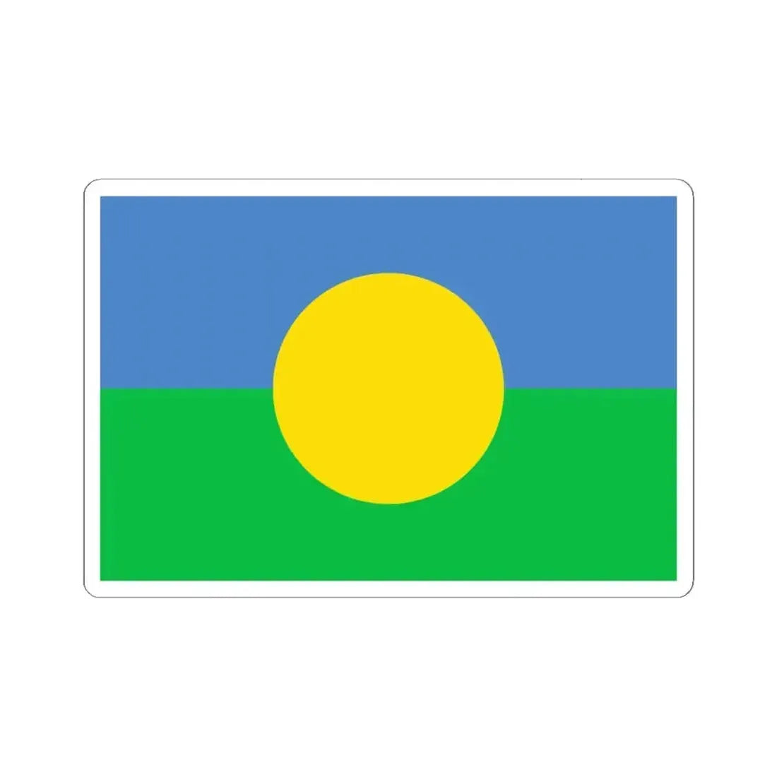 Bandera del pueblo Mbya Guarani de Yyryapu (Argentina) STICKER Vinyl Kiss-Cut Decal 6 Inch White - The Sticker Space