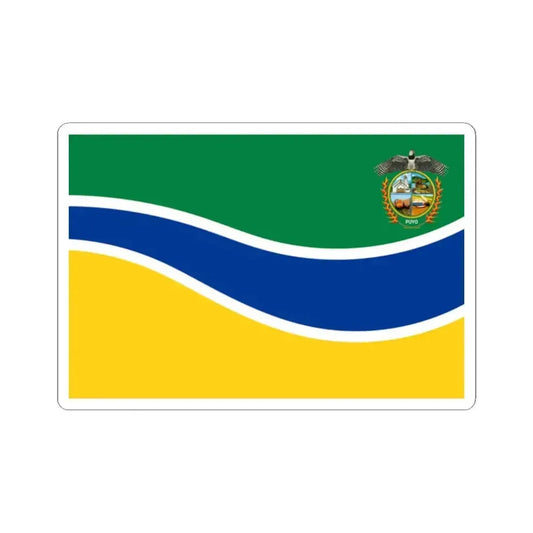 Bandera del Puyo (Ecuador) STICKER Vinyl Kiss-Cut Decal 2 Inch White - The Sticker Space