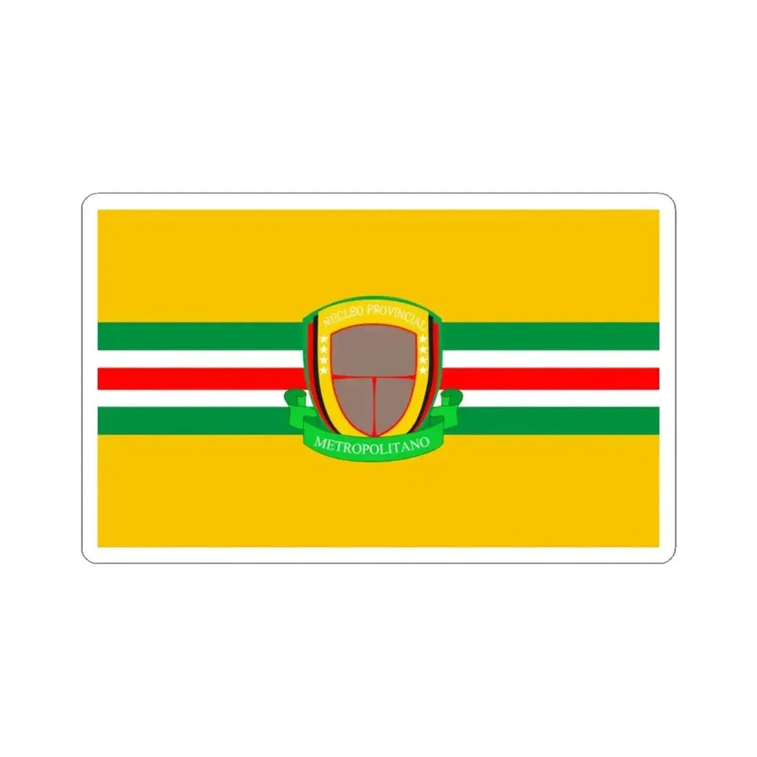 Bandera Nucleo Provincial Desarrollo Metropolitano (Colombia) STICKER Vinyl Kiss-Cut Decal 3 Inch White - The Sticker Space