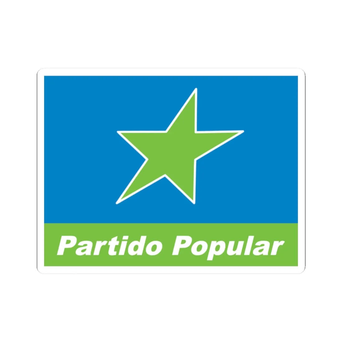 Bandera Partido Popular (Panama) STICKER Vinyl Kiss-Cut Decal 2 Inch White - The Sticker Space