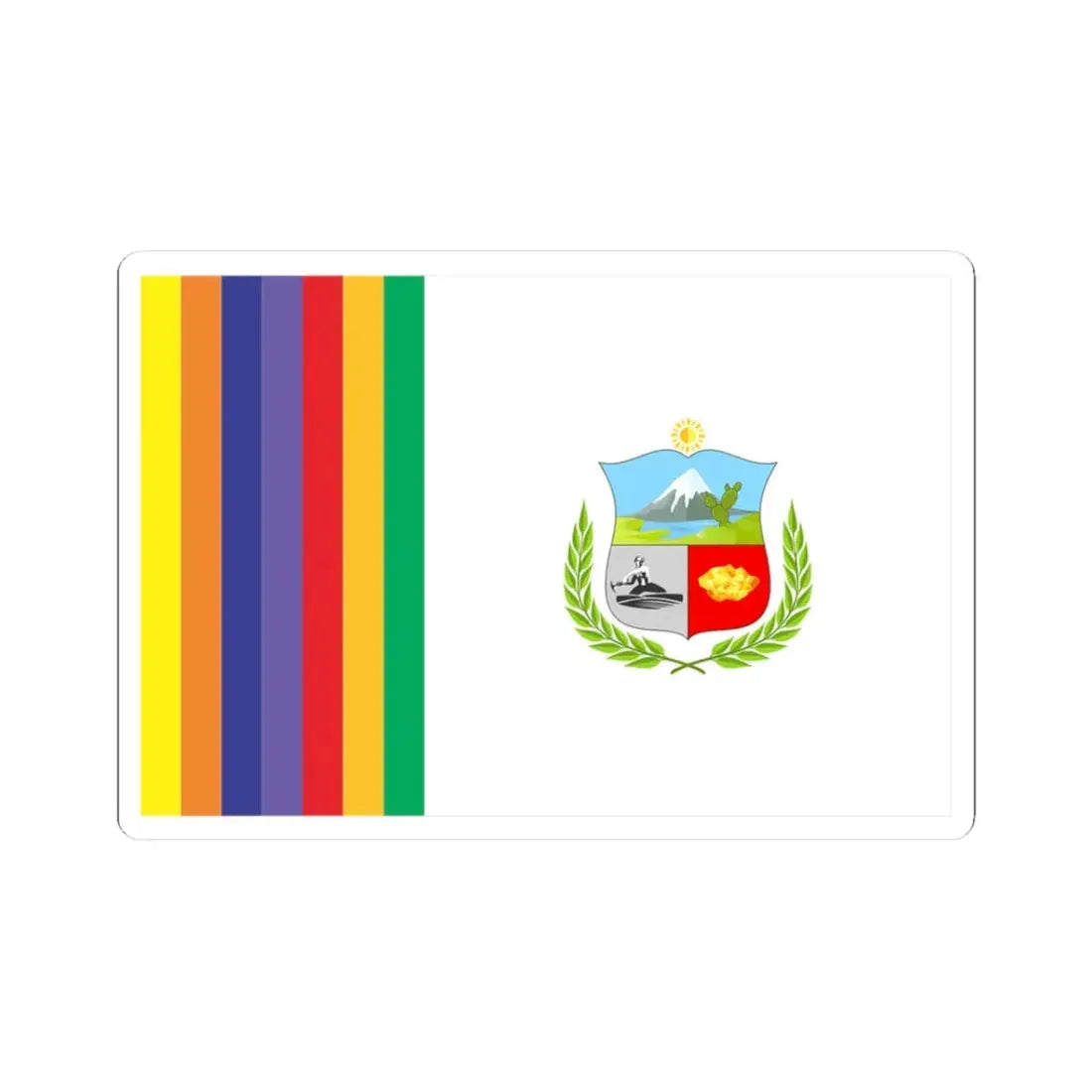 Bandera Region Apurimac (Peru) STICKER Vinyl Kiss-Cut Decal 3 Inch White - The Sticker Space