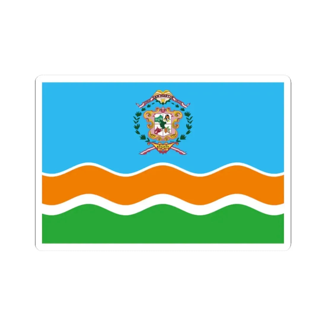 Bandera Region San Martin (Peru) STICKER Vinyl Kiss-Cut Decal 2 Inch White - The Sticker Space