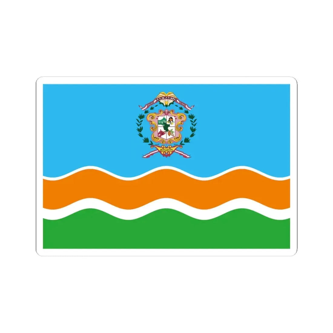 Bandera Region San Martin (Peru) STICKER Vinyl Kiss-Cut Decal 4 Inch White - The Sticker Space