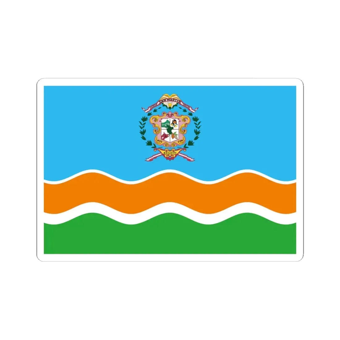 Bandera Region San Martin (Peru) STICKER Vinyl Kiss-Cut Decal 6 Inch White - The Sticker Space