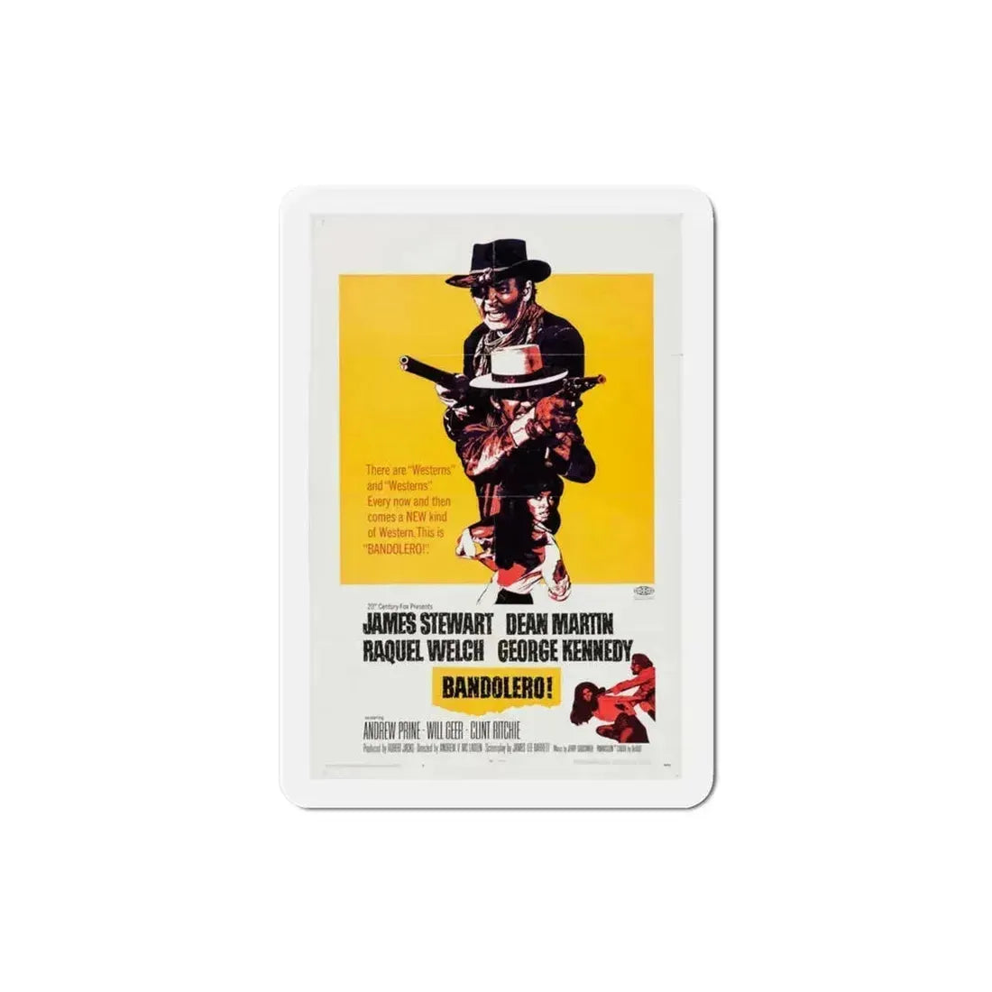 Bandolero 1968 Movie Poster Refrigerator Magnet 3 Inch - The Sticker Space