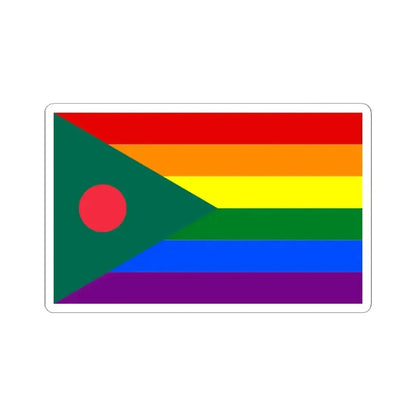 Bangladesh LGBT rainbow flag (Bangladesh) STICKER Vinyl Kiss-Cut Decal 3 Inch White - The Sticker Space