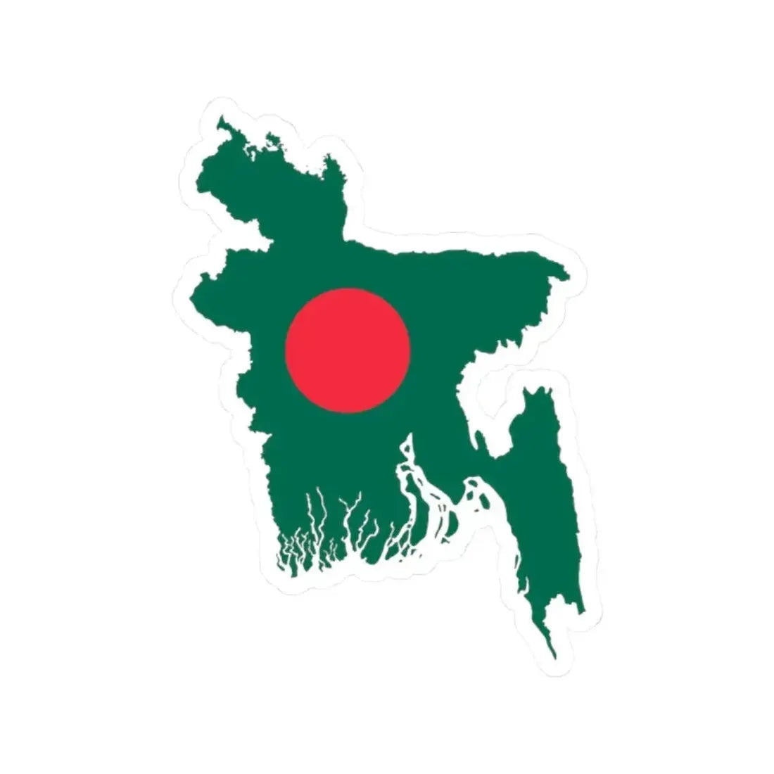Bangladesh Map Flag (Bangladesh) STICKER Vinyl Kiss-Cut Decal 2 Inch White - The Sticker Space