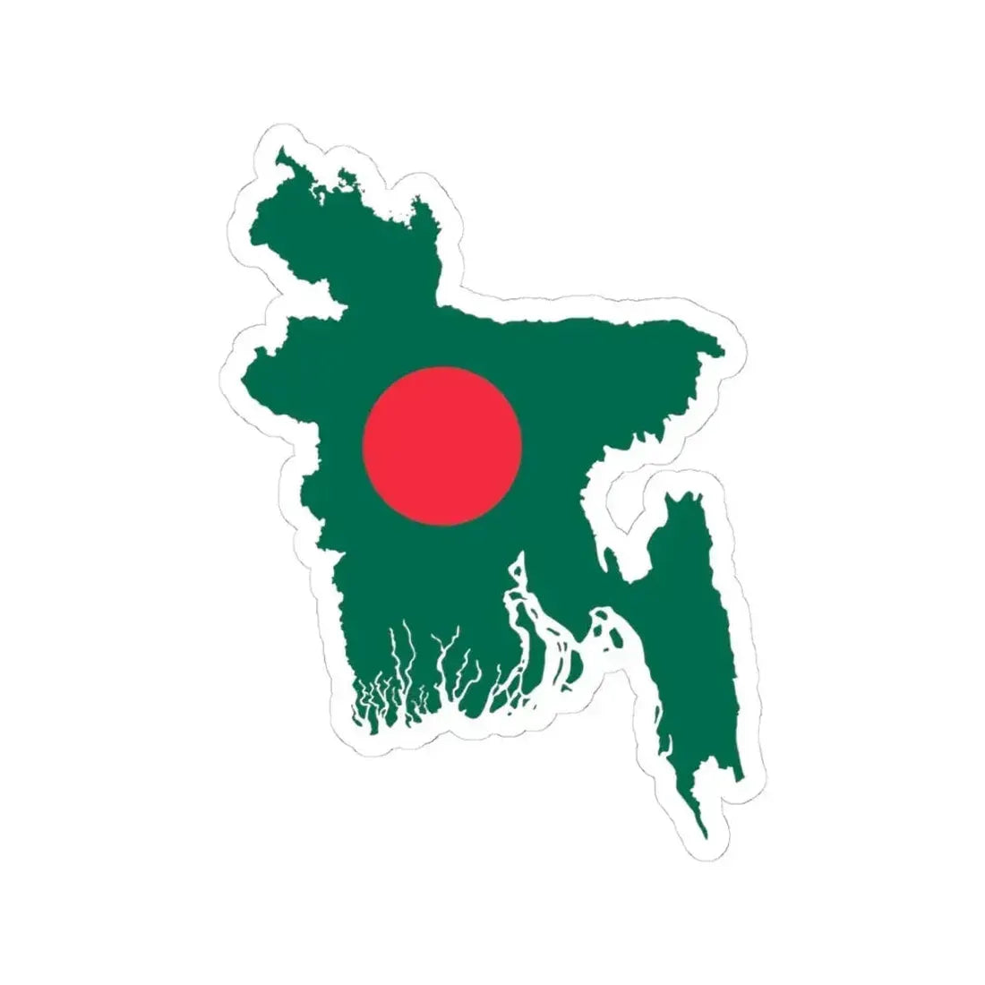 Bangladesh Map Flag (Bangladesh) STICKER Vinyl Kiss-Cut Decal 4 Inch White - The Sticker Space